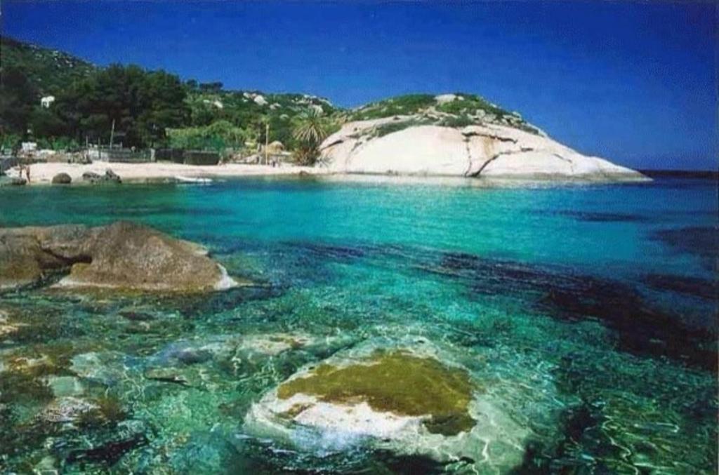 Isola del GiglioAccogliente monolocale的一大片水体,有一座岛屿