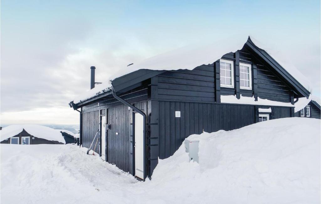 利勒哈默尔Cozy Home In Lillehammer With Wifi的积雪覆盖的建筑物