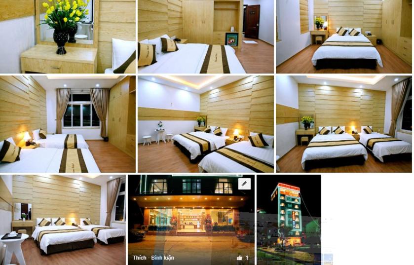 Hòa ÐìnhDREAM HOTEL Bắc Ninh的一张四幅酒店客房照片的拼贴图