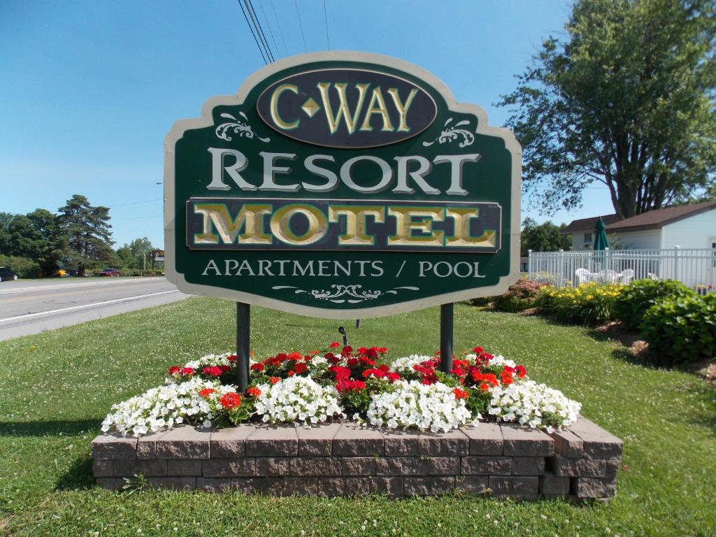 克莱顿C-Way Resort的花卉度假汽车旅馆的路标