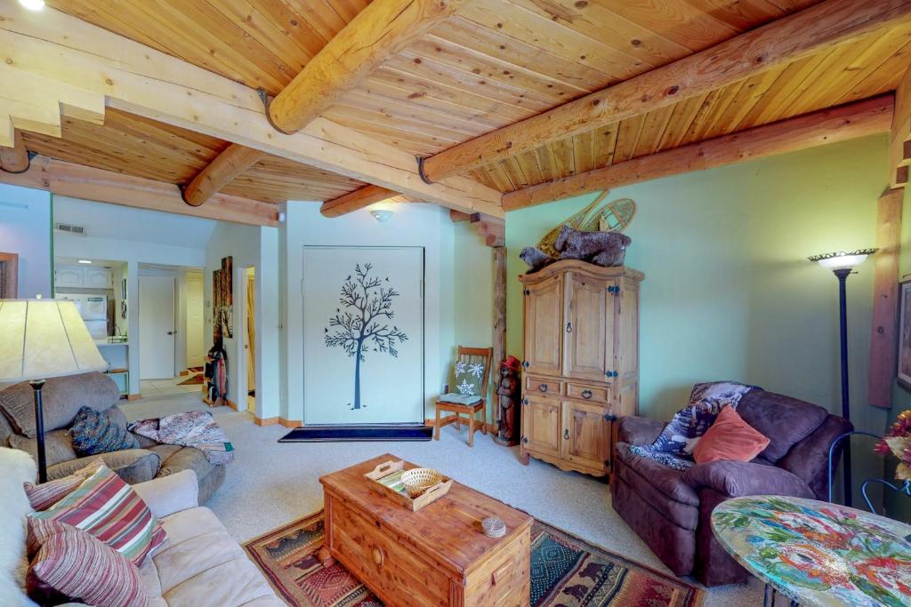 帕戈萨斯普林斯Aspenwood 4259的带沙发和木制天花板的客厅