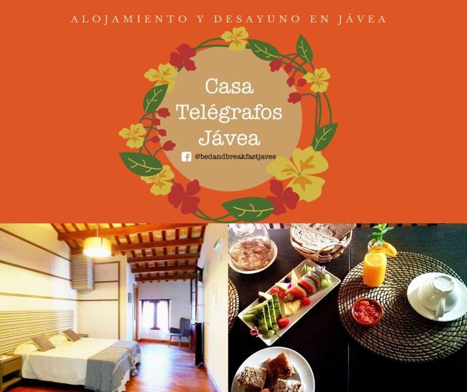 哈维亚Casa Telégrafos的一张带餐桌的餐厅的海报