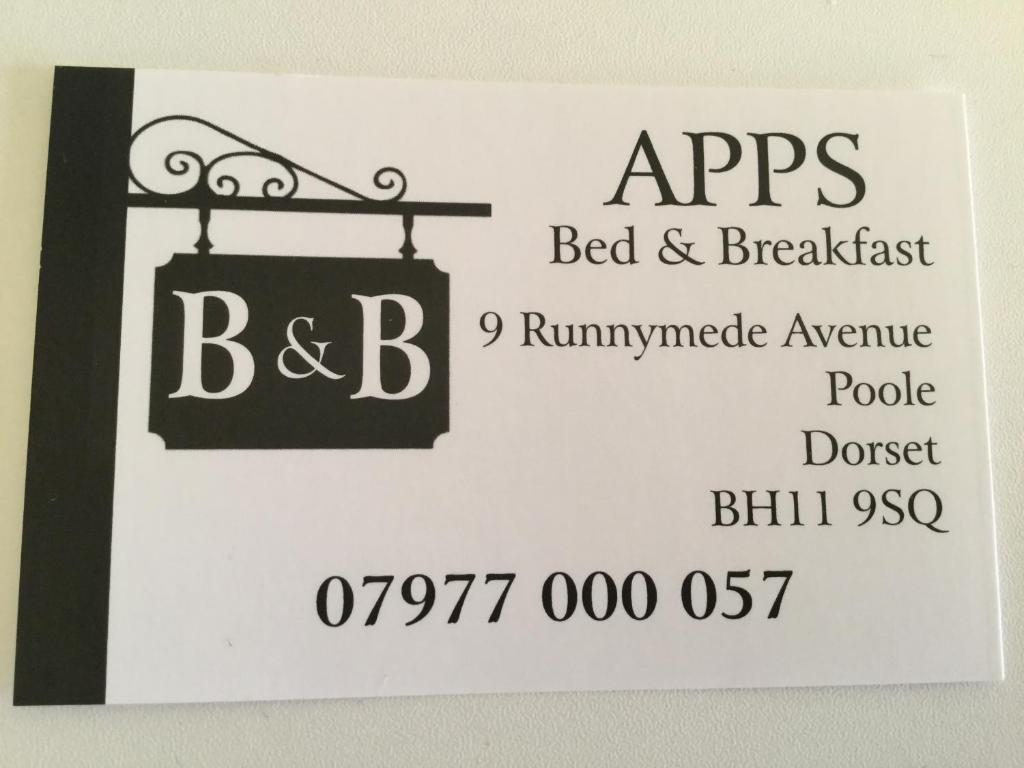 浦耳Apps B&B的苹果住宿加早餐旅馆的标志