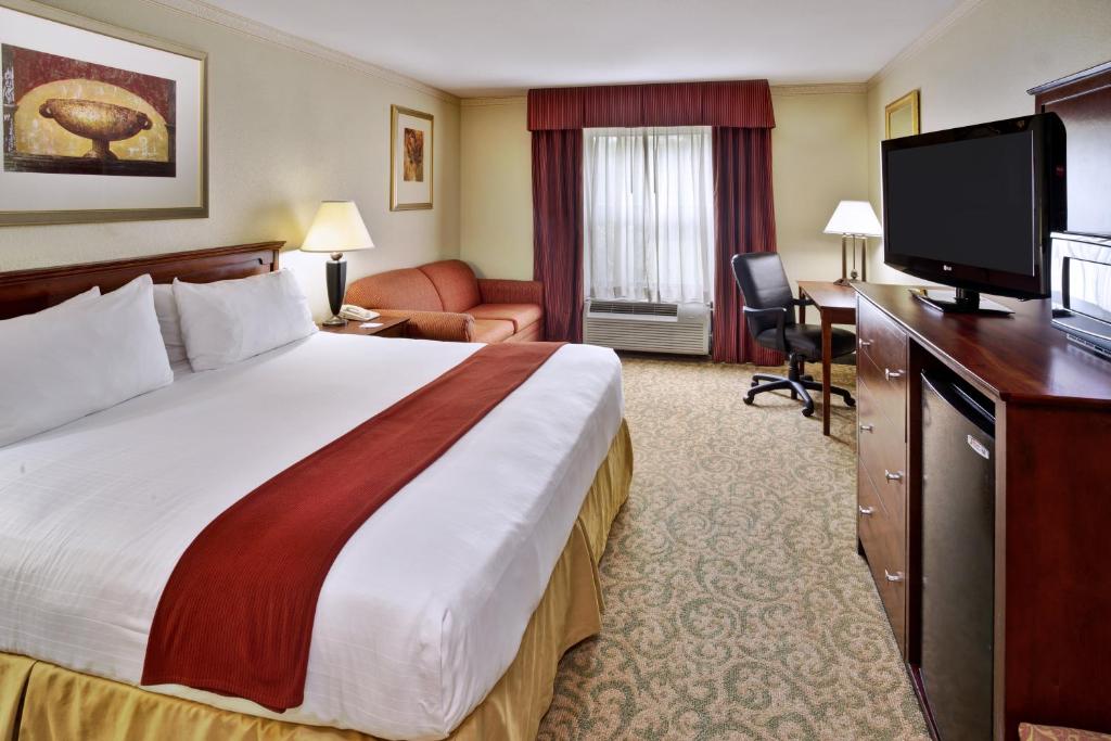 Henderson布罗布里奇智选假日酒店的配有一张床和一台平面电视的酒店客房
