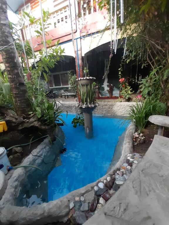 NabasToni Arts Villa的花园中的一个游泳池