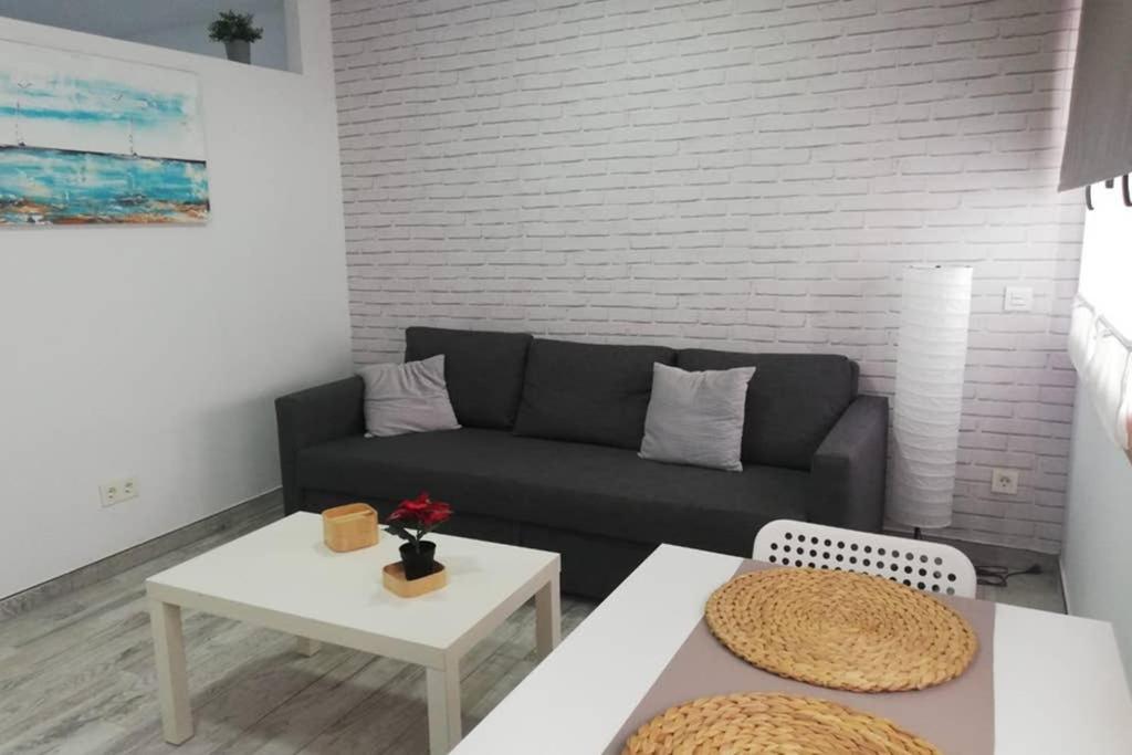 阿里纳加Apartamento Acuario的客厅配有沙发和桌子