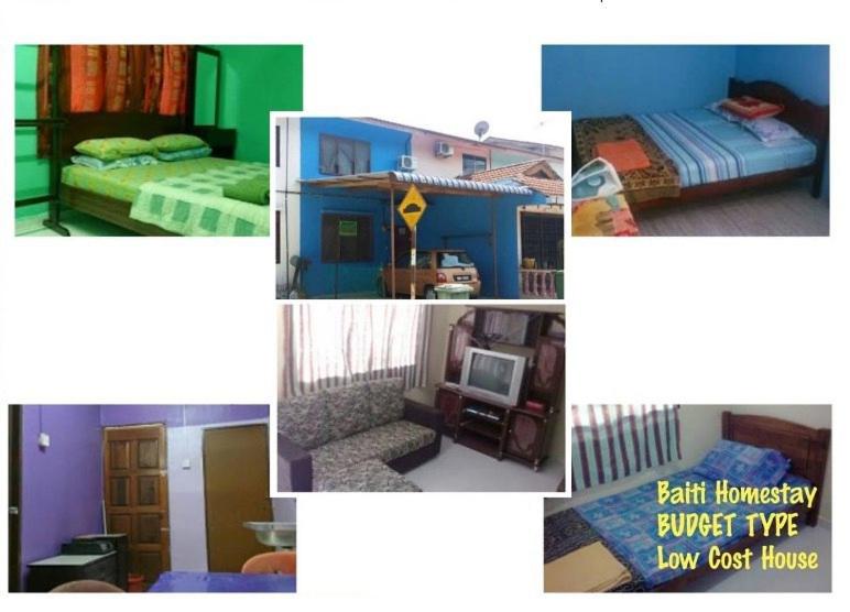关丹Bajet Homestay - low cost houses的不同房间的照片拼贴