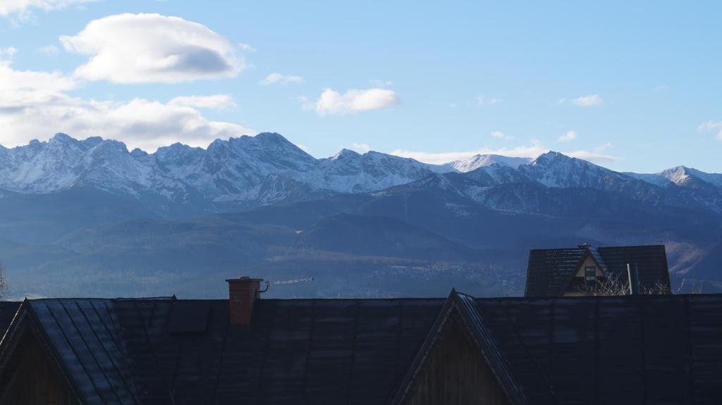 比利但耶克U SKUPNIÓW Gliczarów Górny的享有山脉和山脉的背景景色。