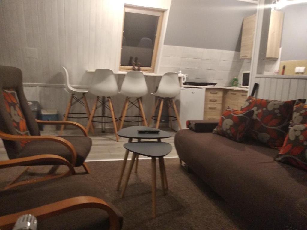 维斯瓦U Janka的客厅配有沙发、椅子和桌子