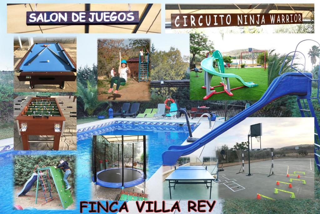 阿达莱斯Finca Villa Rey的滑梯水上乐园图片的拼贴