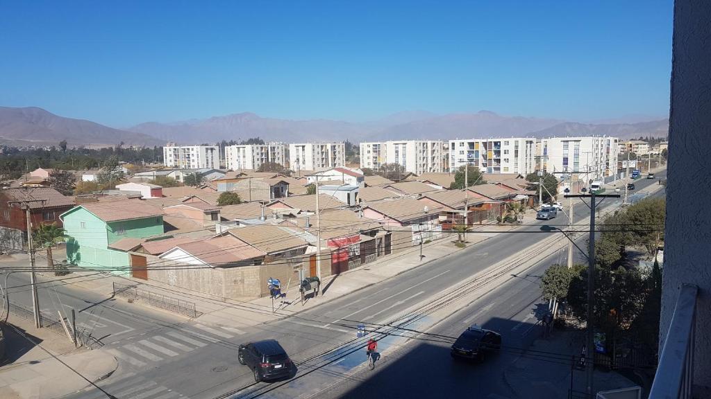 科皮亚波Atacama Valley 5的城市的空中景观,建筑和街道