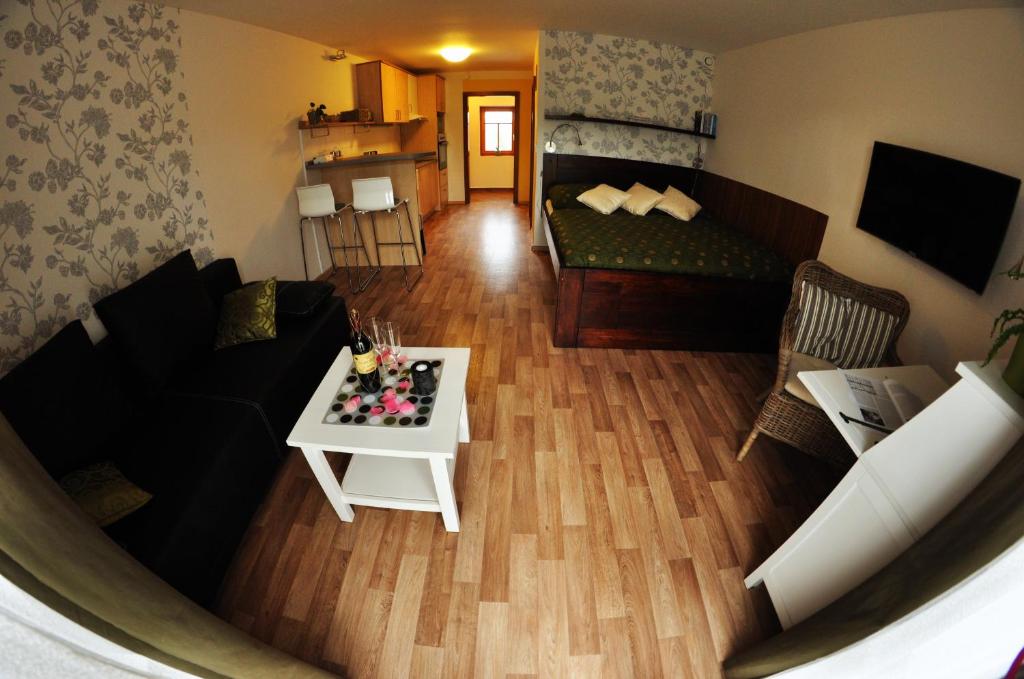 Martinice卡帕尔尼瑟公寓的客厅配有沙发和桌子