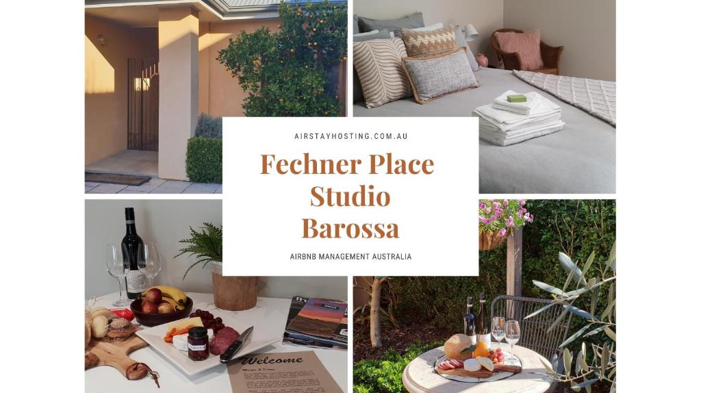 塔南达Fechner Place Barossa, 1 Bed, 1 Bath & Wine的照片与餐桌相搭配,搭配食物和葡萄酒