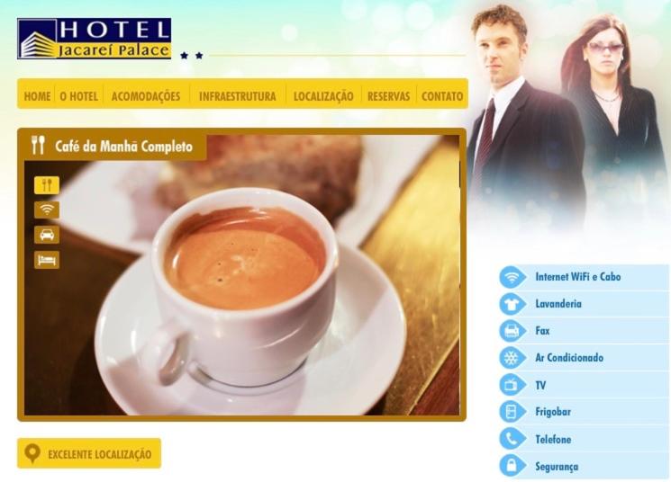 雅卡雷伊Hotel Jacarei Palace的网站上的咖啡照片