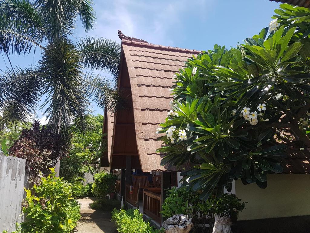 吉利阿尔塔帕达民宿的前面有棕榈树的房子