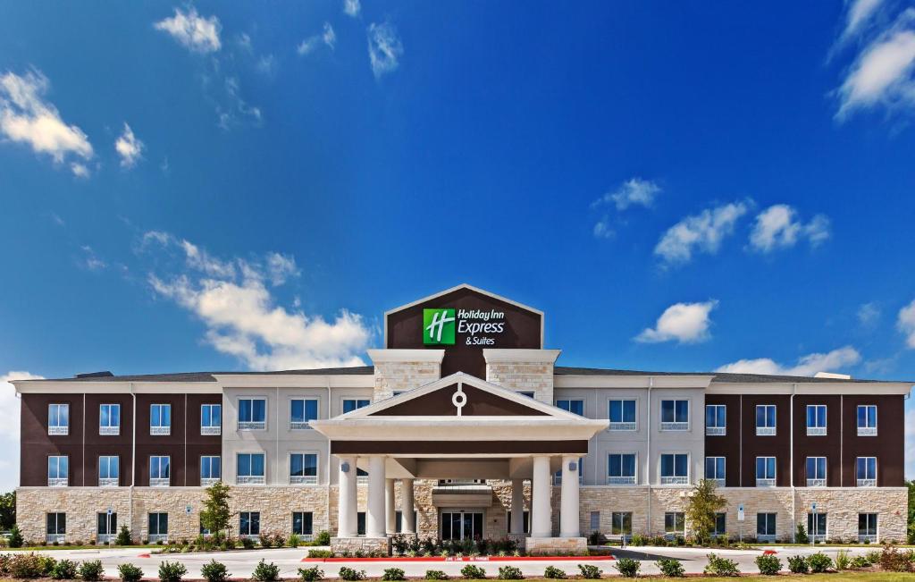 基林Holiday Inn Express and Suites Killeen-Fort Hood Area, an IHG Hotel的酒店前方的 ⁇ 染