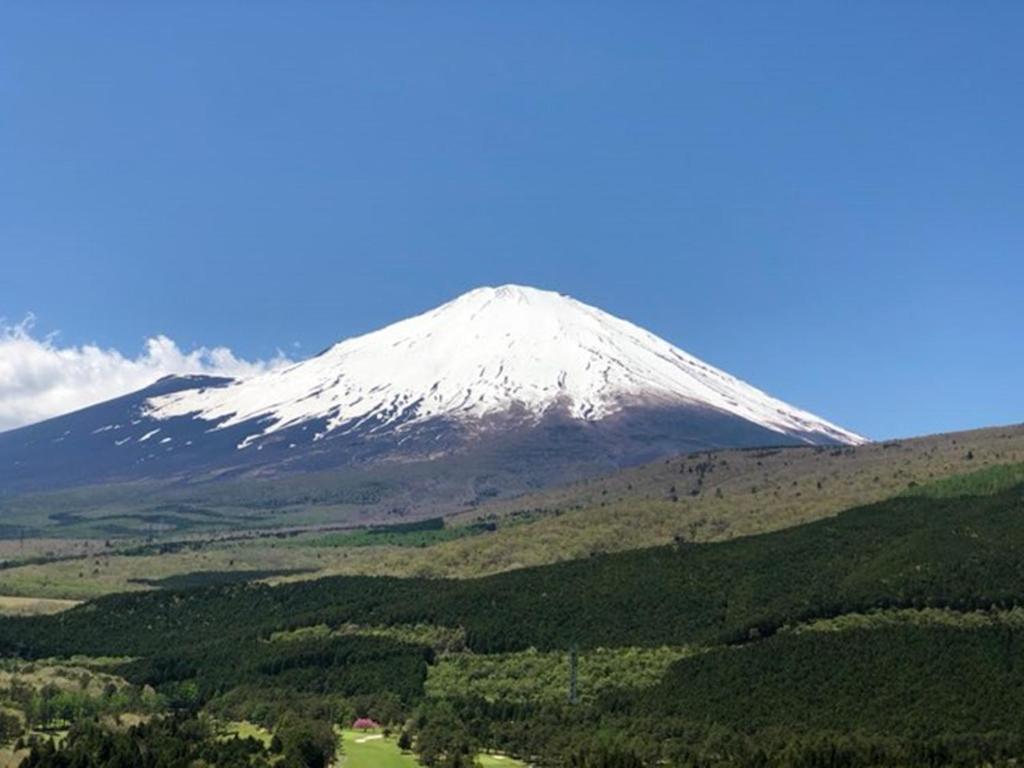 OyamaFuji Subashiri Condominium Tannpopo的山顶上白雪覆盖的山