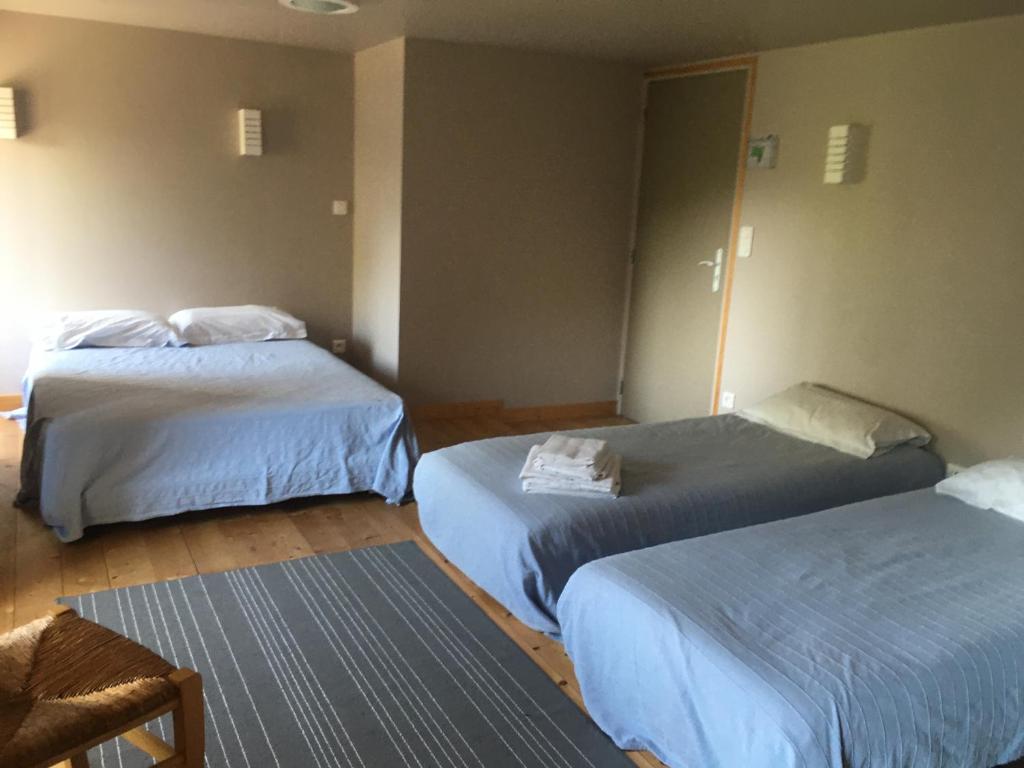 MarsL'Atelier du Pont de Mars的一间酒店客房,房间内设有两张床