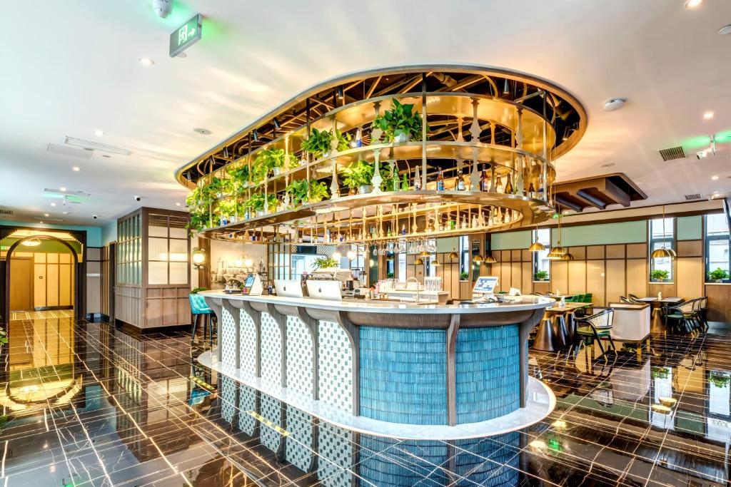Happy Dragon City Culture Hotel-Tianjin Draum Tower &amp; Dayuecheng shopping mall酒廊或酒吧区