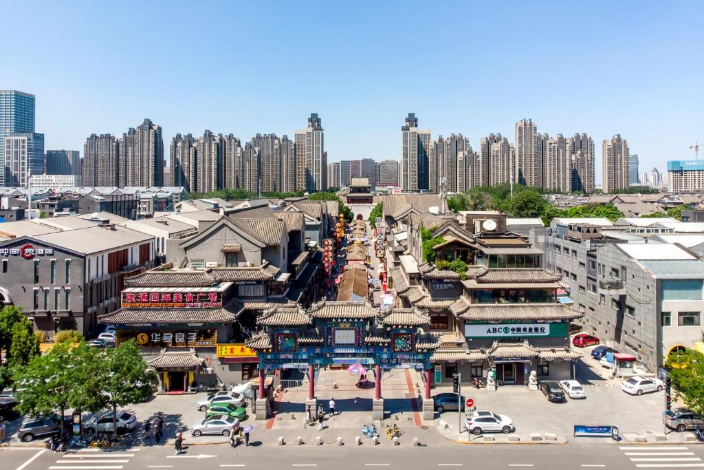 天津景观或在酒店看到的城市景观