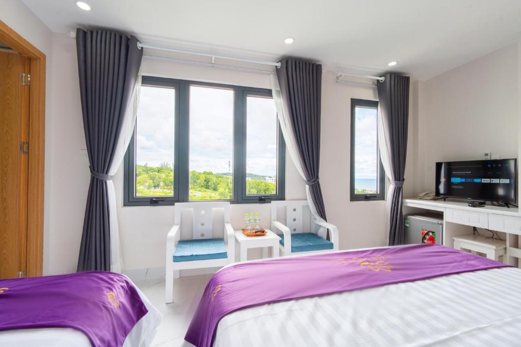 Sen Hotel Phu Quoc客房内的一张或多张床位