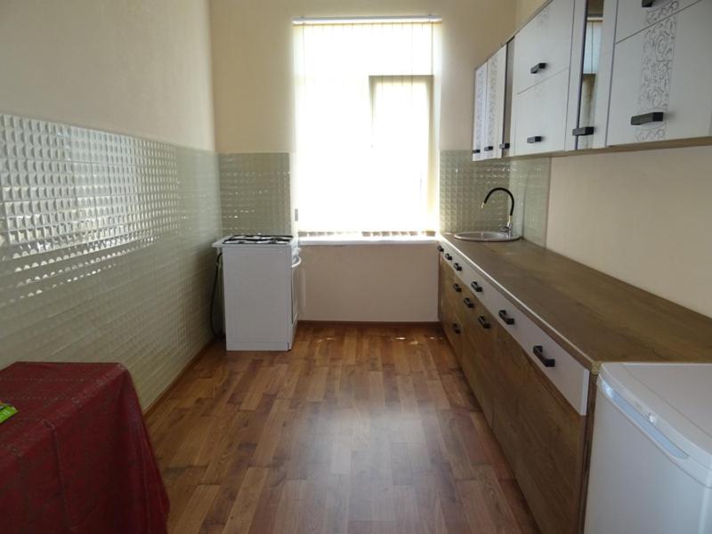 古达乌塔Tyulpan Vacation Home的厨房设有水槽和窗户。