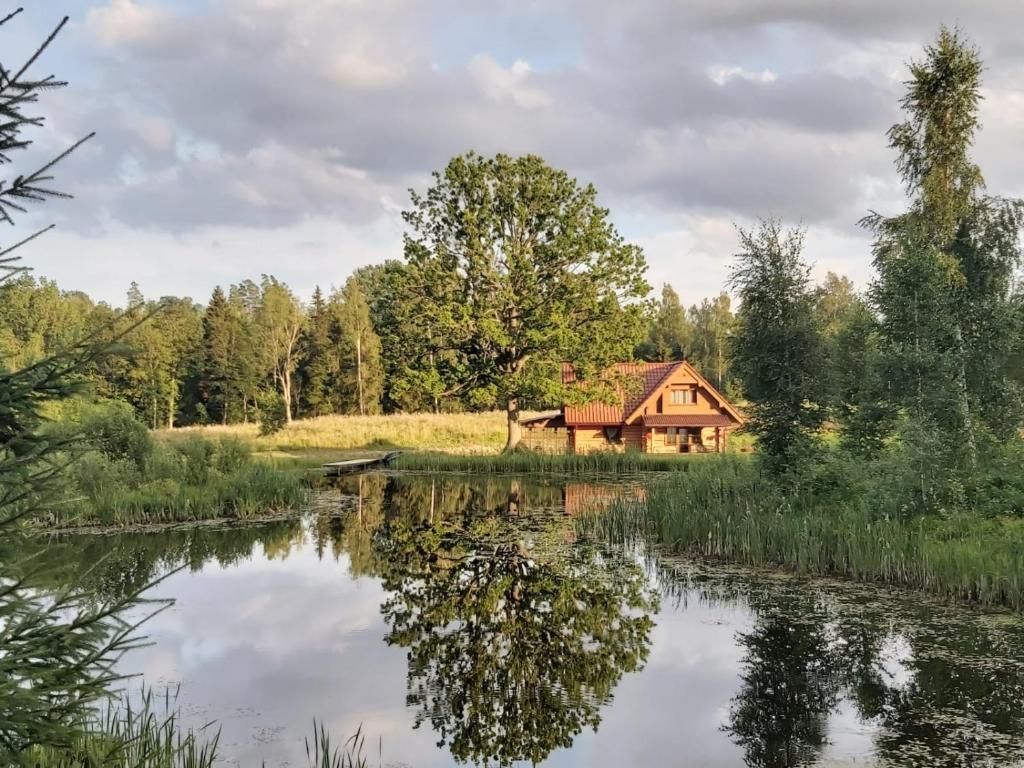 LautereRUNČI的湖畔小山上的房屋