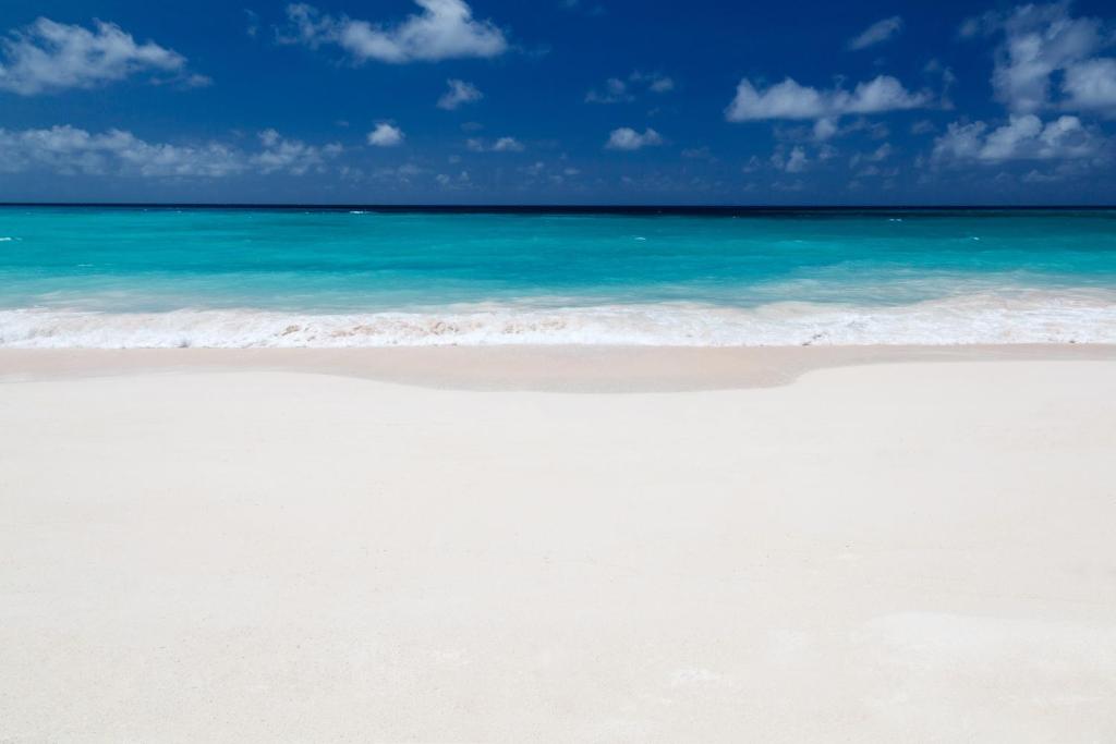 迈阿密海滩Luxury Miami Condos的白色的海滩,拥有海洋和蓝色的天空