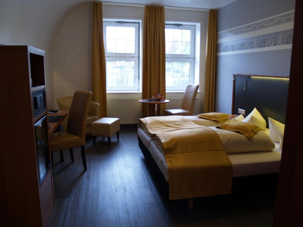 Hotel Goldene Krone客房内的一张或多张床位