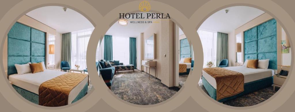 拜勒乌努麦派拉酒店的两张带两张床的酒店客房的照片