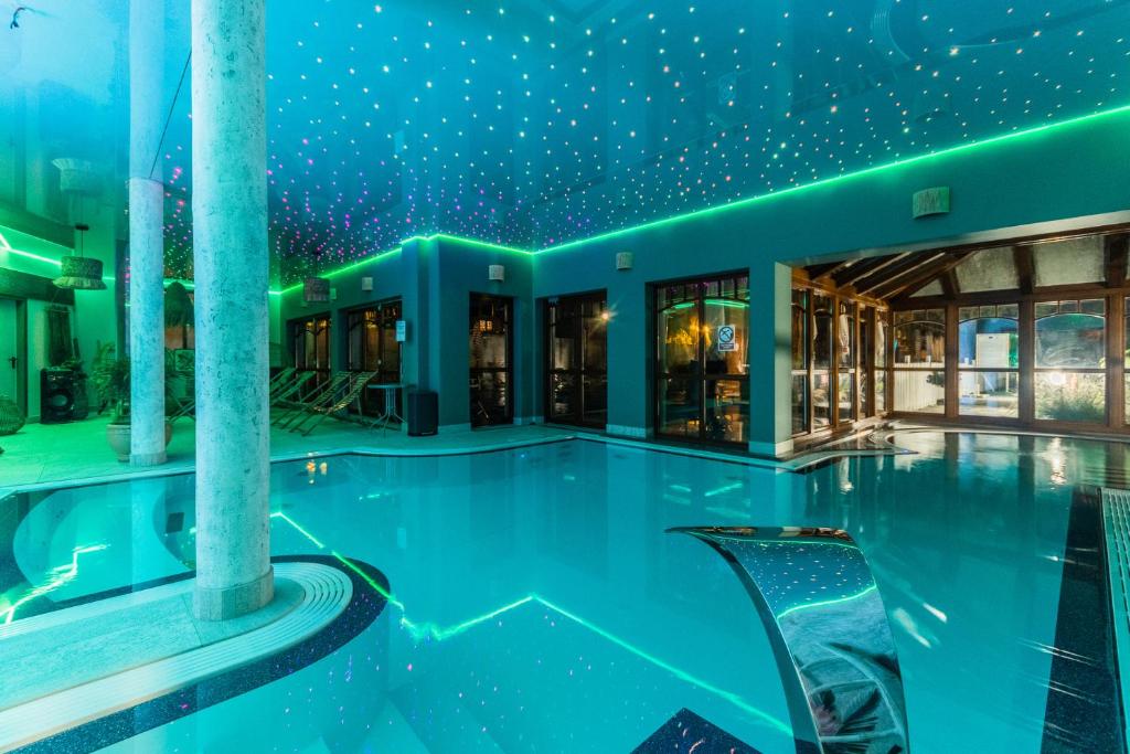 库瑞尼卡慕斯卡卡赫尔贝格酒店的一座拥有星空天花板的室内游泳池