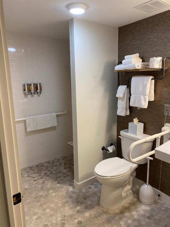 费尔菲尔德Hotel Hi-Ho - Contactless Check-In的配有马桶、水槽和毛巾的浴室