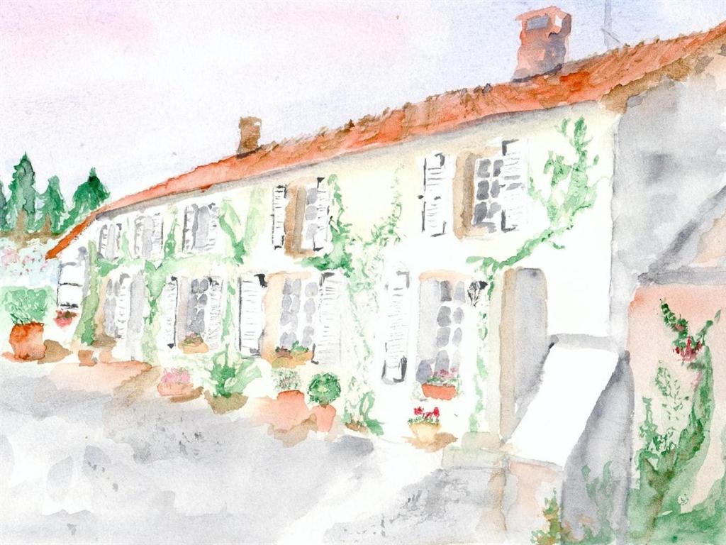 Clamanges红磨坊奥皮里住宿加早餐旅馆的水彩画,植物的房子
