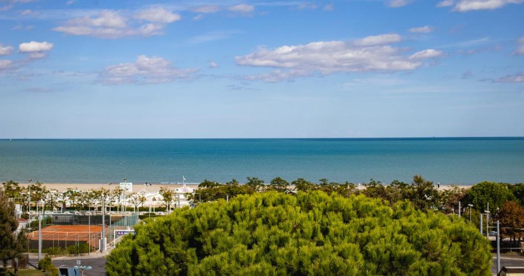 里乔内斯特拉酒店的享有海滩和大海的景色。