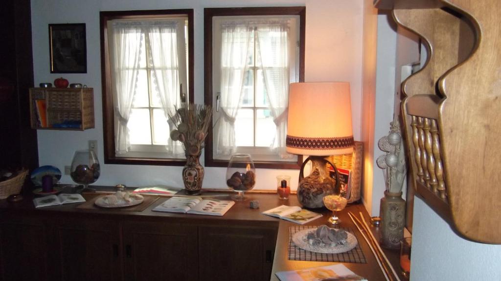 大博特瓦尔斯达谢恩科宾馆的客房设有带台灯的书桌和2扇窗户。