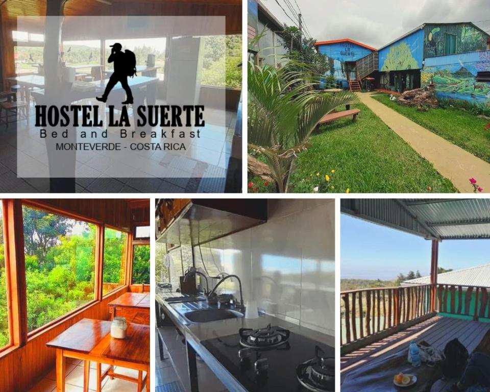 蒙泰韦尔德哥斯达黎加拉苏艾特住宿加早餐旅馆的一张照片,显示一个房子和一个厨房