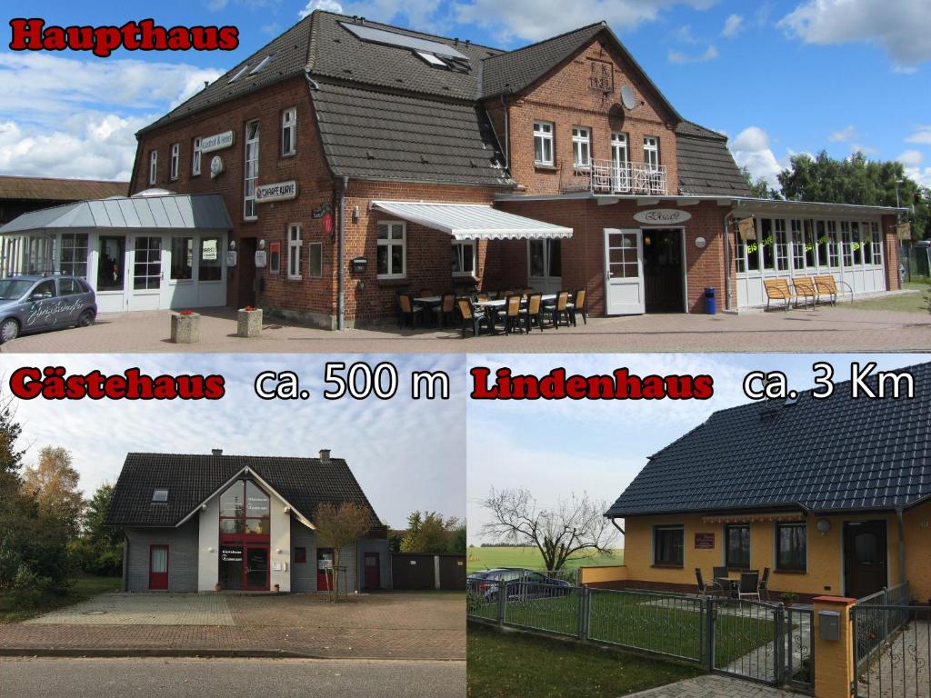 Lindenhaus Scharfe Kurve的两幅房子和建筑物的照片