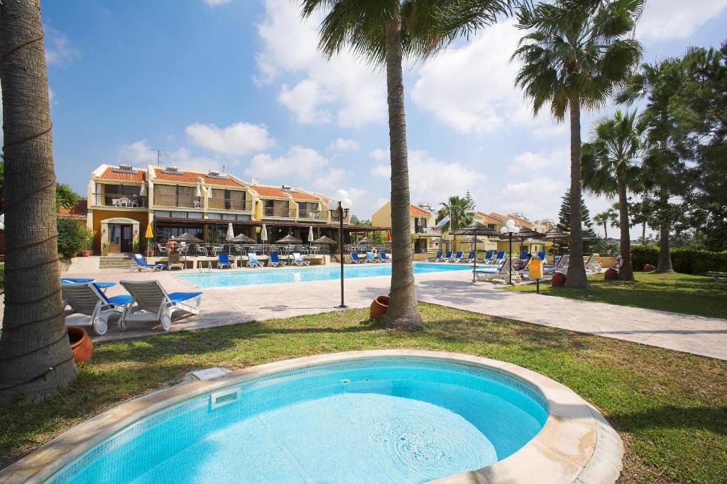 厄瑞米阿芙罗狄蒂倶乐部酒店的棕榈树游泳池及度假村
