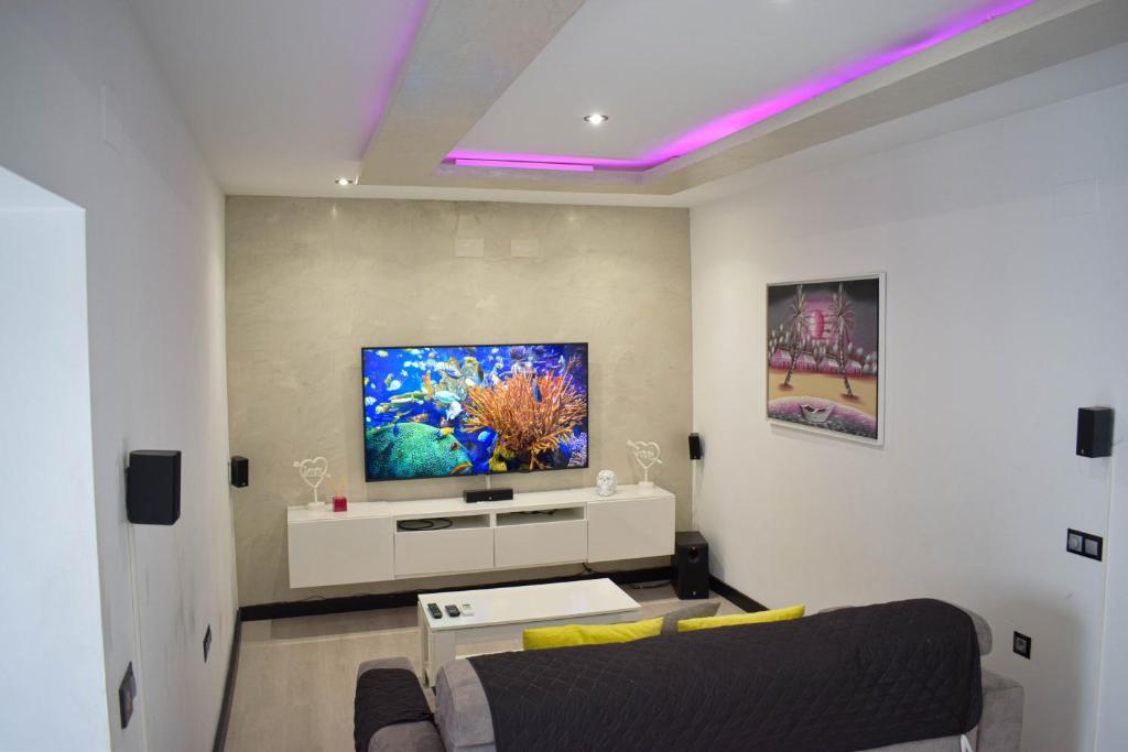 韦尔瓦Apartamento Luxury Home Huelva Zona centro的带沙发和电视的客厅