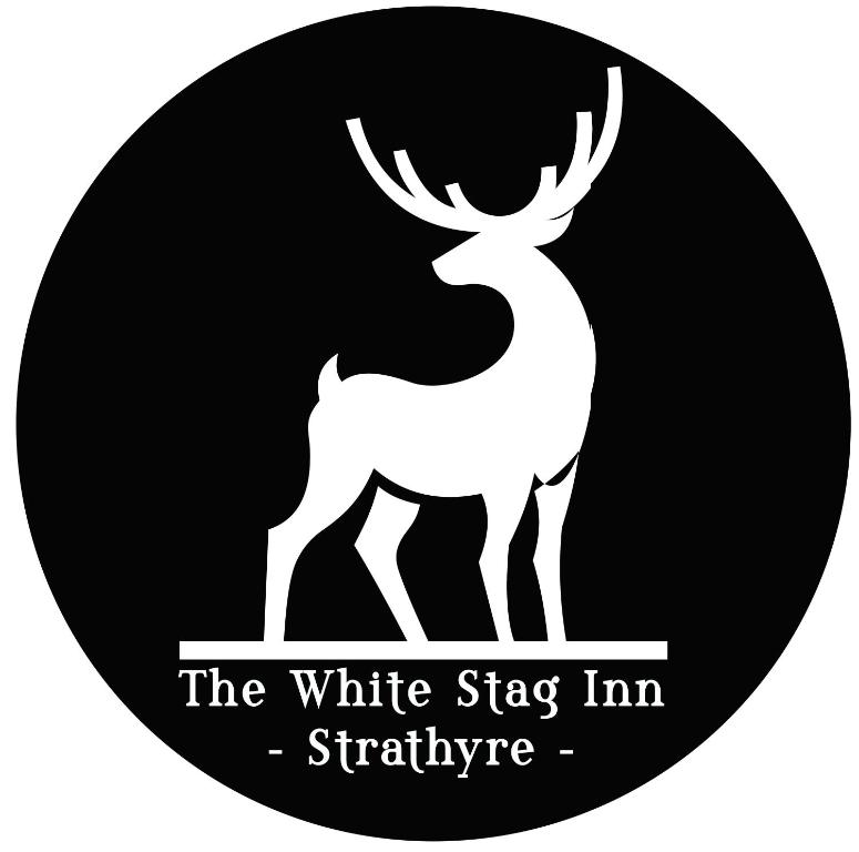 斯特拉西尔The White Stag Inn的白鹿的黑白标志 签名