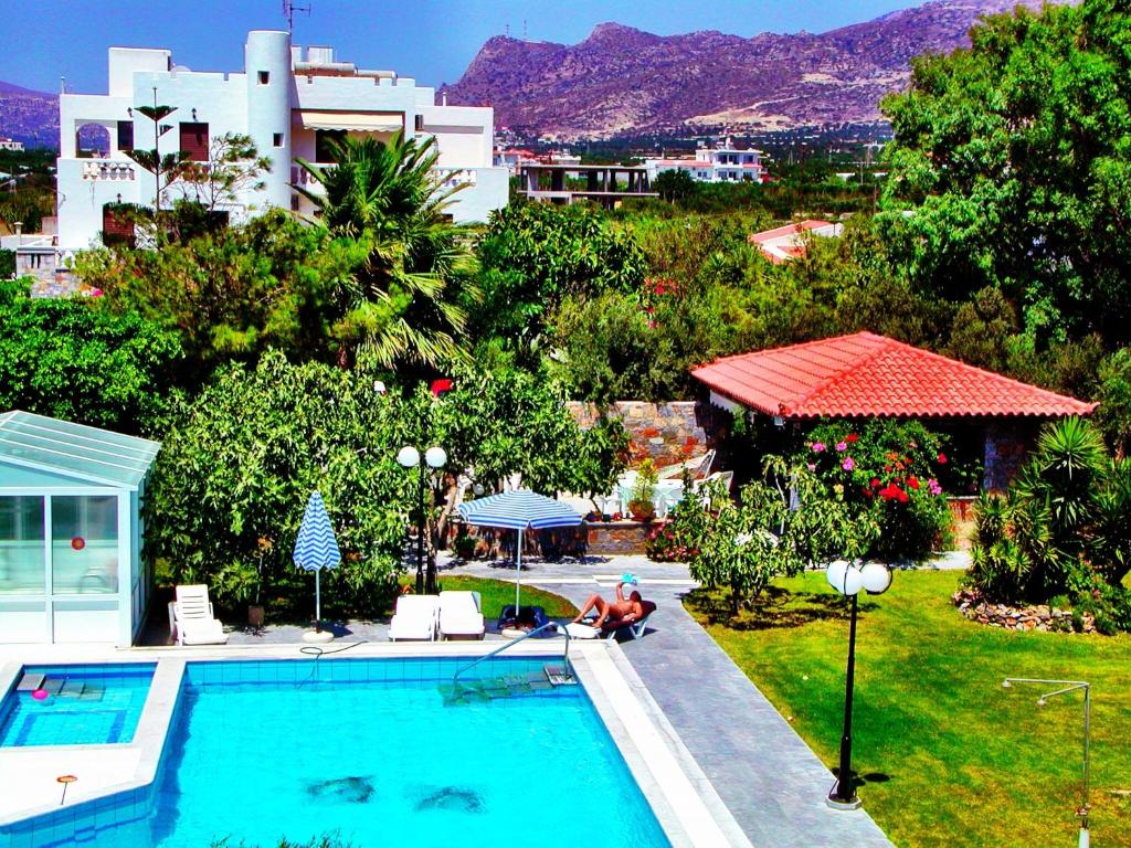 依拉佩特拉艾琳别墅的享有别墅内游泳池的景致