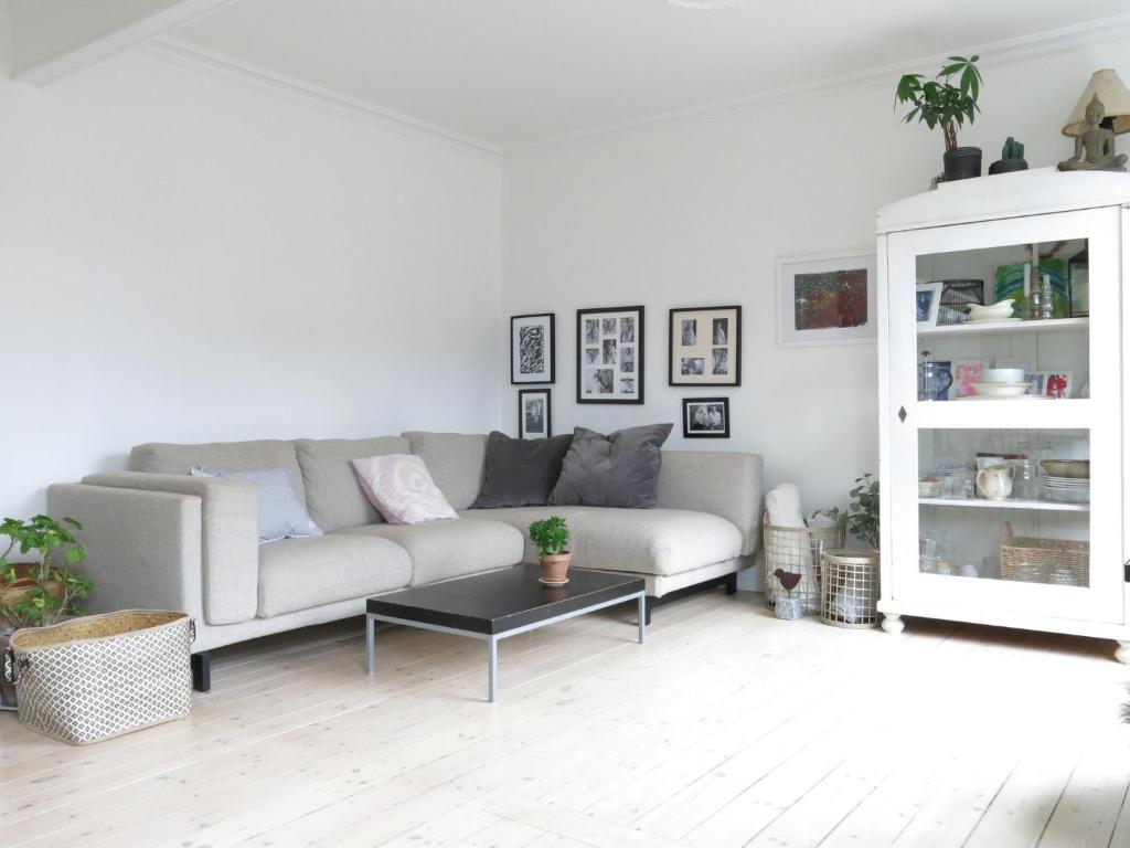 哥本哈根哥本哈根1159公寓的带沙发和咖啡桌的客厅