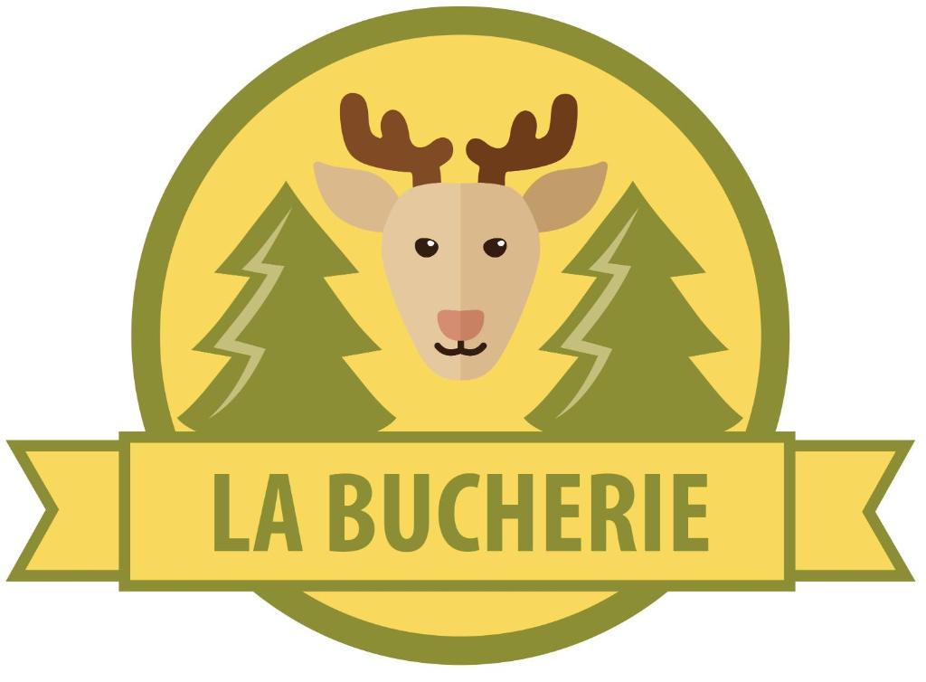 Saint-Saud-LacoussièreCamping de la Bucherie的林木和 ⁇ 带的驯鹿标志