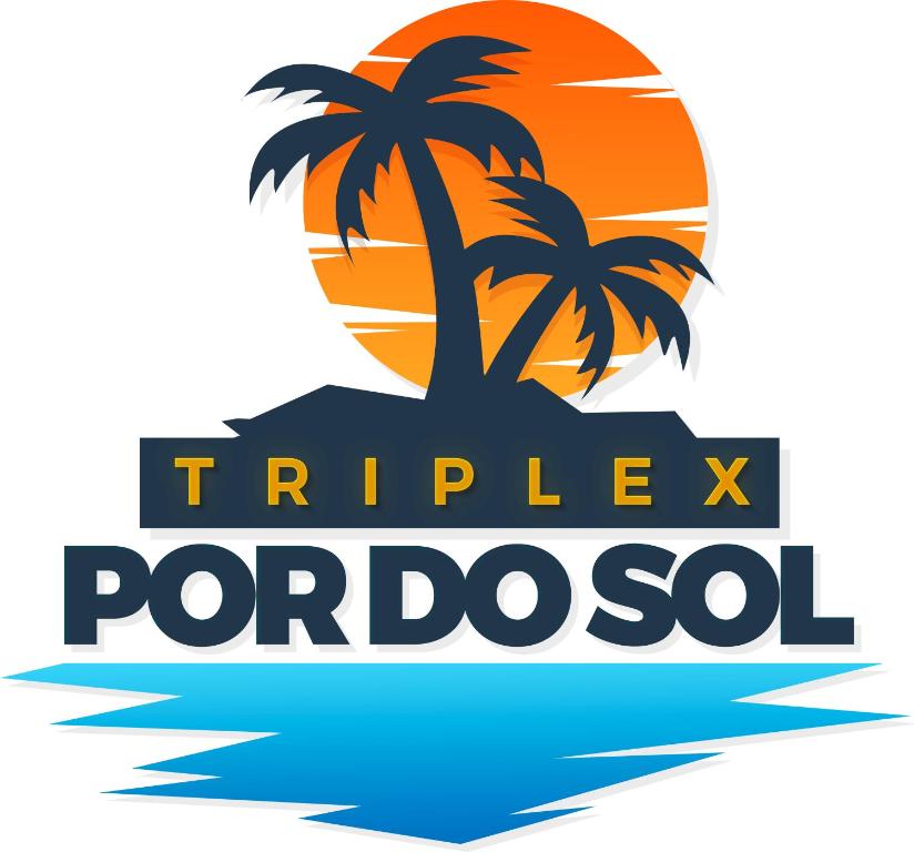 弗雷谢拉斯Pousada Triplex Pôr Do Sol的岛上两棵棕榈树的热带度假胜地的标志