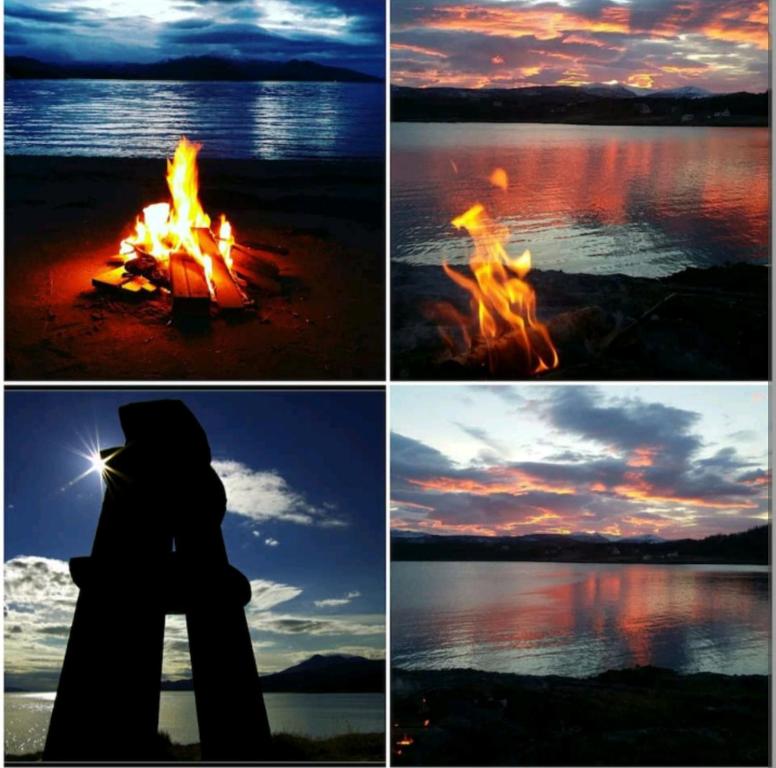 LilandThe grey house的海滩上一连串四张火灾照片