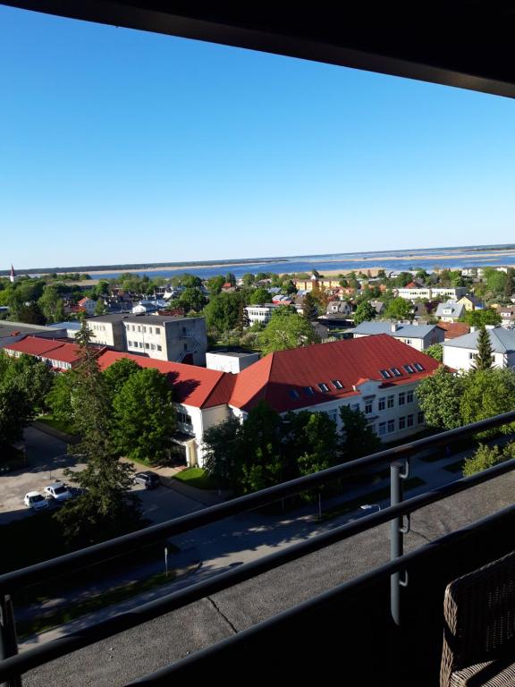 哈普萨卢Panorama Apartment的阳台享有城市美景。