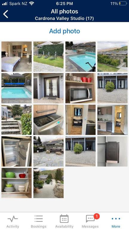 卡德罗纳(18) Cardrona Valley Studio Apartment的游泳池和房子照片的拼贴