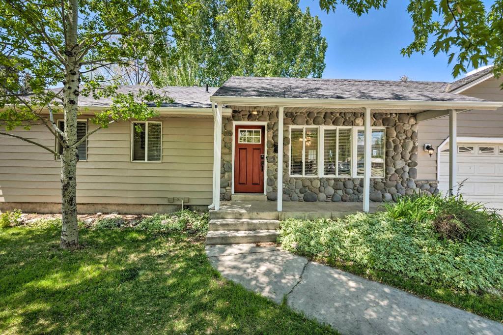 modern home with fenced yard, blocks to main st