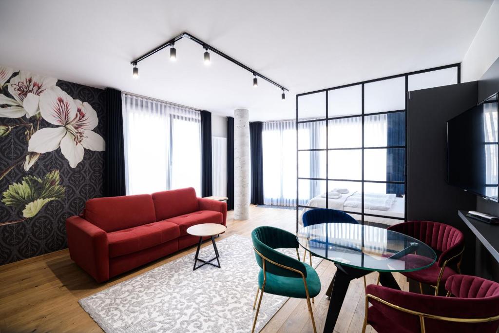 Aparthotel Inspire Miodova Residence的休息区