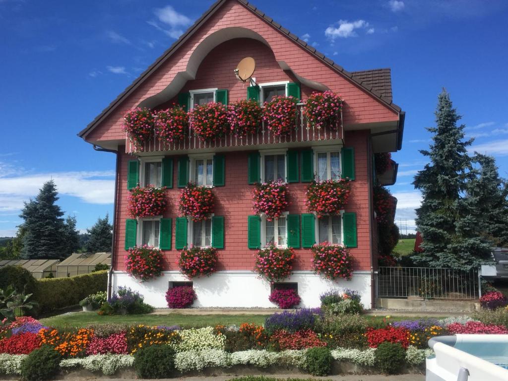 卢塞恩Apartment auf dem Bauernhof的花房边的花房